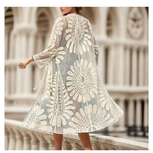 Revellion Again - Lace crochet kimono cover up crochet M